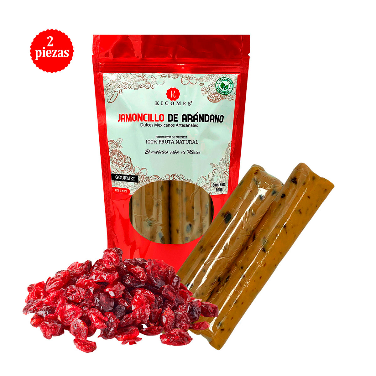 KICOMES® Jamoncillo Artesanal Gourmet con Arándano 500gr