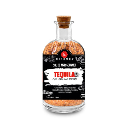 KICOMES® Sal De Mar Ahumada en Tequila, Chile Morita y Ajo Rostizado 250gr