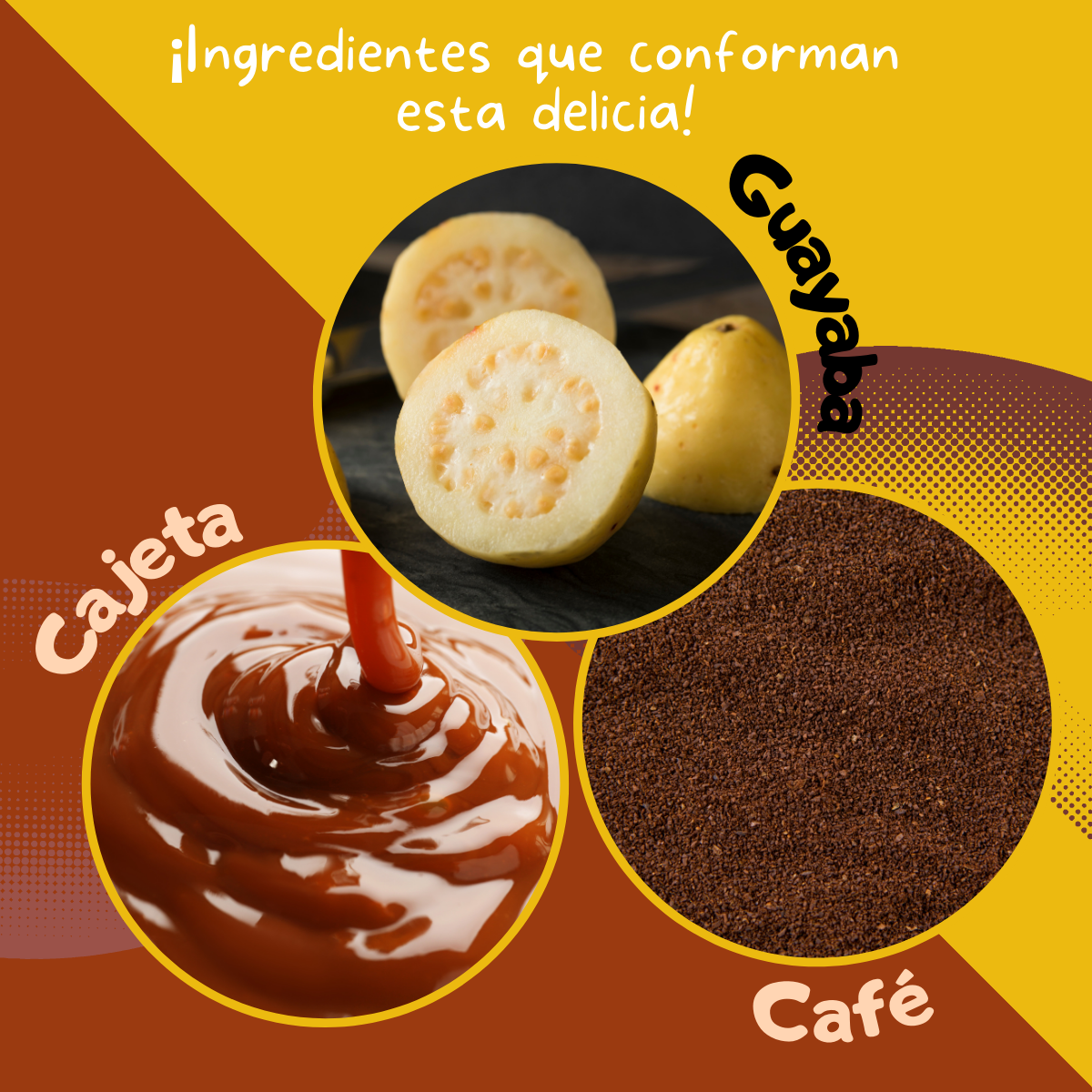 KICOMES® Rollo De Guayaba con Cajeta y Café Artesanal Gourmet Calidad Premium